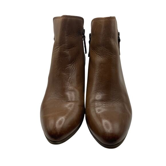 Frye Judith Double Zip Leather Ankle Boots Women’s 7.5M Wheat Brown - Picture 1 of 8